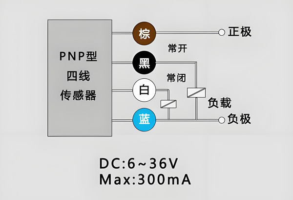 PNP型四线传感器接线图